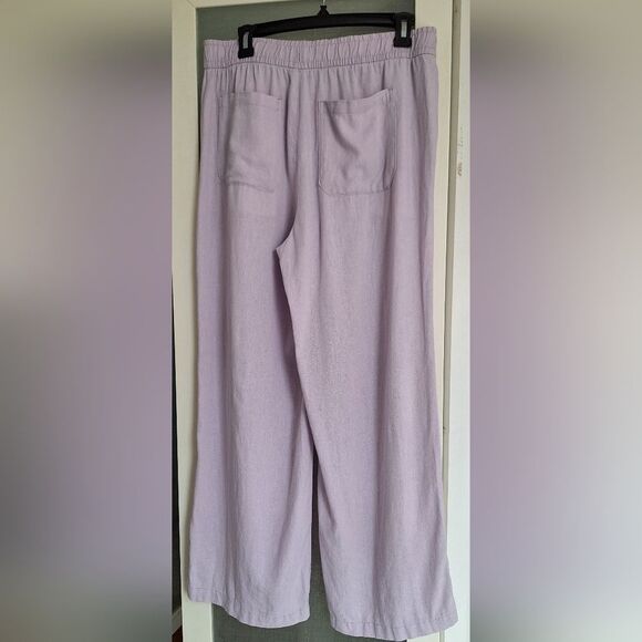 NWT Old Navy M Lavender Wide-Leg Linen Pants - Picture 4 of 8